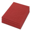 Floor Pads-Cleaning, Buffing & Polishing | Americo 40441420 14 in. x 20 in. Buffing Pads - Red (5/Carton) image number 0