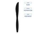 Disposable Knives | Boardwalk BWKKNIFEHWPPBLA Heavyweight Polypropylene Cutlery Knife - Black (1000/Carton) image number 6