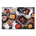 Food Containers & Lids | Pactiv Corp. YCN809030000 3-Compartment 9 x 9 x 3.1 EarthChoice SmartLock Microwavable MFPP Plastic Hinged Lid Container - White (120/Carton) image number 5