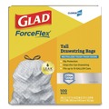 Drawstring & Kitchen Bags | Glad 70427 ForceFlex 13 Gallon 0.72 mil 23.75 in. x 24.88 in. Tall Kitchen Drawstring Trash Bags - Gray (100/Carton) image number 2