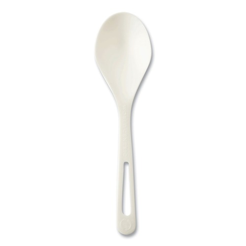Disposable Spoons | World Centric SO-PS-B TPLA Compostable Cutlery Soup Spoon - White (1000/Carton) image number 0