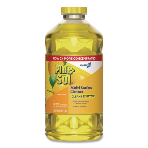 All Purpose Cleaners & Degreasers | Pine-Sol 60607EA CloroxPro 80 oz. Concentrated Multi-Surface Cleaner - Lemon Scent image number 0