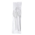 Cutlery Kits | Boardwalk BWK3KITWHPS 3-Piece Mediumweight Fork/Knife/Teaspoon Cutlery Kit - White (250/Carton) image number 1