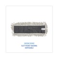 Mop Heads | Boardwalk BWK1624 24 in. x 5 in. Disposable Cotton/Synthetic Cut End Dust Mop Head - White image number 3