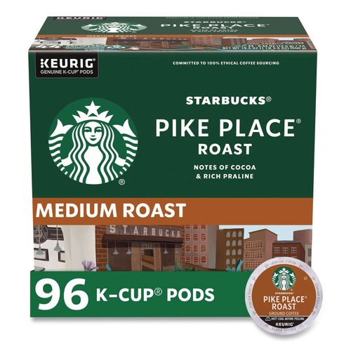 Coffee - Caffeinated | Starbucks 12434812 Coffee K-Cups Pack - Pike Place (96/Carton) image number 0