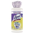Cleaning Cloths & Wipes | LYSOL Brand 19200-81700 7 in. x 7.5 in. 1-Ply Dual Action Disinfecting Wipes - Citrus, White/Purple (6 Canisters/Carton) image number 3