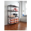 Racks & Shelving | Alera ALESW504818BL NSF Certified Industrial 48 in. x 18 in. x 72 in. 4-Shelf Wire Shelving Starter Kit - Black image number 8