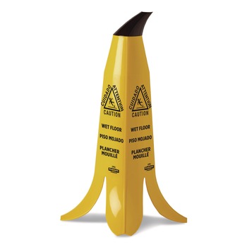 SIGNS | Impact B1001 11 x 11.15 x 23.25 Banana Wet Floor Cones - Yellow/Brown/Black
