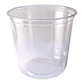Food Containers & Lids | Fabri-Kal 000000000009501036 24 oz 4.6 in. Diameter x 3.6 in. Height Plastic Recycleware Round Deli Container - Clear (500/Carton) image number 0