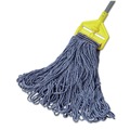 Mop Heads | Rubbermaid Commercial FGE23800BL00 24 oz. Universal Headband Cotton/Synthetic Mop Head - Blue (12/Carton) image number 2