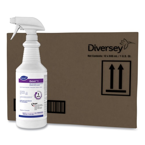 Disinfecting & Cleaning Solutions | Diversey Care 100850916 32 oz. Spray Bottle Oxivir 1 RTU Disinfectant Cleaner (12/Carton) image number 0