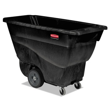 TILT TRUCKS | Rubbermaid Commercial FG9T1300BLA 450 lbs. Capacity Rectangular Structural Foam Tilt Truck - Black