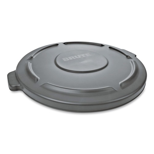 Waste Receptacle Lids | Rubbermaid Commercial FG261960GRAY 19.88 in. BRUTE Self-Draining Flat Top Lids for 20 gal. Round BRUTE Containers - Gray image number 0