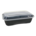 Food Storage Containers & Lids | Pactiv Corp. NV2GRT3688B EarthChoice Versa2Go 8.4 x 5.6 x 2 36 oz Plastic Microwaveable Container - Black/Clear (150/Carton) image number 2
