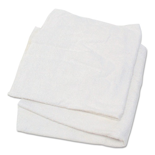 Perforated Roll & Hand Towels | HOSPECO 537-25 15 in. x 17 in. Woven Terry Rags - White (25/Carton) image number 0