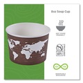 Food Containers & Lids | Eco-Products EP-BSC8-WA 8 oz 3.04 in. Diameter x 2.3 in. h World Art Renewable and Compostable Paper Food Container - Brown (1000/Carton) image number 3