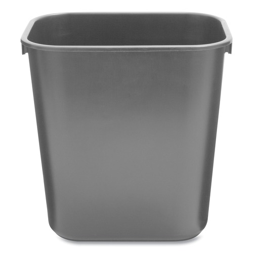 Indoor Waste Receptacles | Rubbermaid Commercial FG295500BLA 3.5-Gallon Rectangular Deskside Wastebasket - Black image number 0
