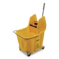 Buckets & Wringers | Carlisle 4690404 35 qt OmniFit Mop Bucket with Down Press Wringer - Yellow image number 0