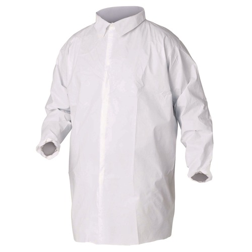Medical Scrubs & Lab Coats | Ansell KCC 44446 A40 Liquid and Particle Protection Lab Coats with Elastic Wrists - Triple Extra Large, White (30/Carton) image number 0