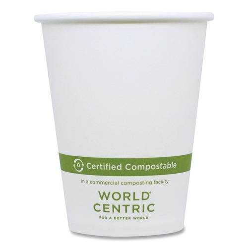 Cups | World Centric CU-PA-8 8 oz. Paper Hot Cups - White (1000/Carton) image number 0