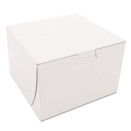 Bakery Boxes & Containers | SCT SCH 0909 6 in. x 6 in. x 4 in. Non-Window Paper Bakery Boxes - White (250/Bundle) image number 0