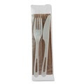 Cutlery Kits | World Centric AS-PS-FKN TPLA Compostable Fork/Knife/Napkin Cutlery - White (500/Carton) image number 0