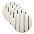 Carpet Bonnets | Rubbermaid Commercial FGP26900WH00 19 in. Diameter Low Profile Scrub-Strip Carpet Bonnet - White/Green (5/Carton) image number 0