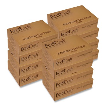 PAPER WRAPS | Bagcraft 16008 EcoCraft 8 x 10.75 Interfolded Soy Wax Deli Sheets (12/Carton)