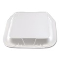 Food Containers & Lids | Plastifar 12083 9 in. x 10 in. x 3 in. 3-Compartment Foam Hinged Lid Containers - White (200/Carton) image number 2