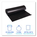 Low-Density Trash Bags | Boardwalk X8046XKKR01 40 in. x 46 in. 45 gal. 1.6 mil Recycled Low-Density Polyethylene Can Liners - Black (100/Carton) image number 4