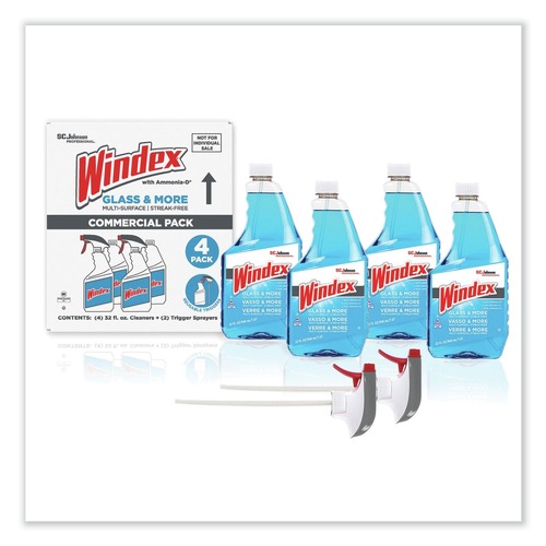 Disinfecting & Cleaning Solutions | Windex 327171 32 oz. Spray Bottle Original Glass Cleaner - Fresh Scent (4/Carton) image number 0