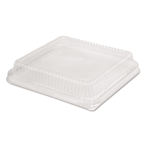 Food Containers & Lids | Handi-Foil HFA 321LDL 10.75 in. x 10.19 in. x 1.63 in. Plastic Dome Lid - Clear (100/Carton) image number 0