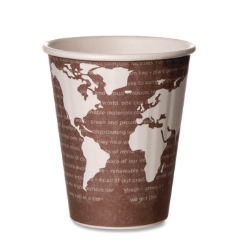 Eco-Products EP-BNHC8-WD 8 oz. World Art Renewable and Compostable Insulated PLA Hot Cups (800/Carton)