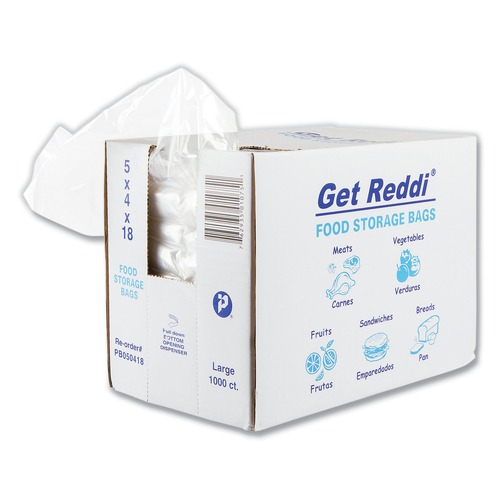 Food & Utility Bags | Inteplast Group PB050418 0.75 mil. 5 in. x 18 in. Food Bags - Clear (1000/Carton) image number 0