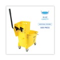Buckets & Wringers | Boardwalk BWK2635COMBOYEL 8.75 gal. Pro-Pac Side-Squeeze Wringer/Bucket Combo - Yellow/Silver image number 4