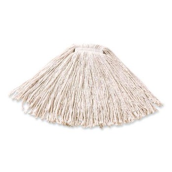 Rubbermaid Commercial FGF11600WH00 12-Piece 16 oz. Premium Cut-End Cotton Wet Mop Head with 1 in. Orange Band (White)