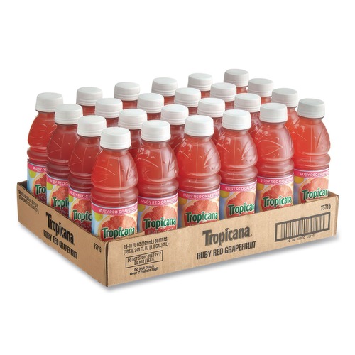 Juices | Tropicana TRO00175 10 oz Bottle 100 Percent Juice - Ruby Red Grapefruit (24/Carton) image number 0