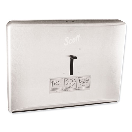 Toilet Seat Cover Dispensers | Scott 09512 16.6 in. x 2.5 in. x 12.3 in. Personal Seat Cover Dispenser - Stainless Steel image number 0