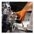 Food Service Disposable & Single Use Gloves | Ammex GWON42100 8 mil Heavy-Duty Industrial Powder-Free Nitrile Gloves - Small, Orange (1000/Carton) image number 2