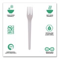 Disposable Forks | Eco-Products EP-S012 6 in. Plantware Compostable Cutlery Fork - Pearl White (1000/Carton) image number 3