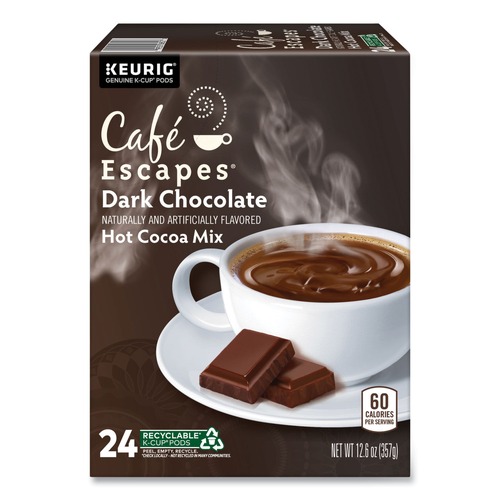 Cocoa | Cafe Escapes 5000330122 Dark Chocolate Hot Cocoa K-Cups (24/Box) image number 0
