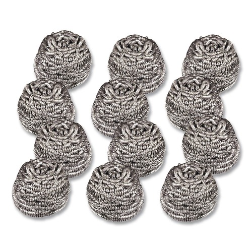 Grill Scrubbers | Scotch-Brite 84 Stainless Steel Scrubber - Silver (12/Carton) image number 0