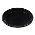 Plates | Boardwalk BWKPLHIPS10BL 10 in. Diameter Hi-Impact Plastic Dinnerware Plate - Black (125/Sleeve, 4 Sleeves/Carton) image number 2
