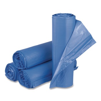 HIGH DENSITY TRASH BAGS | Inteplast Group BRS404818BL 60 Gallon 18 mic 40 in. x 48 in. High-Density Commercial Can Liners - Blue (200/Carton)
