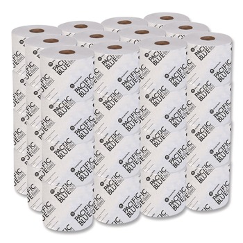 TOILET TISSUES | Georgia Pacific Professional 14448/01 Pacific Blue Basic 1-Ply Septic Safe High-Capacity Bathroom Tissue - White (1500/Roll, 48/Carton)