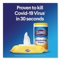 Cleaning Cloths & Wipes | Clorox 01593 7 in. x 8 in. 1-Ply Bleach Free Disinfecting Wipes - Fresh Scent, White (12 Canisters/Carton) image number 9