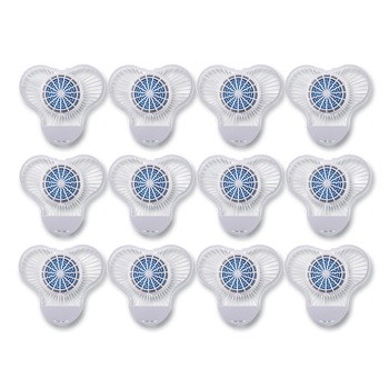 Boardwalk TBSP012I072M332143000 3.25 oz. Urinal Screen with Non-Para Deodorizer Block - Green Apple Scent, Blue/White (12/Box)