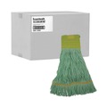 Mop Heads | Boardwalk BWK1200MCT EcoMop Recycled Fiber Looped-End Mop Head - Medium, Green (12/Carton) image number 2