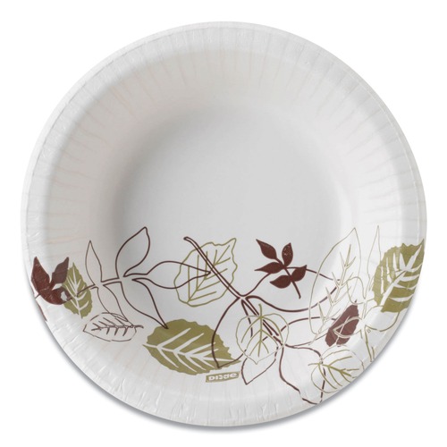 Bowls | Dixie SX12PATH Pathways 12 oz. Heavyweight Paper Bowls - Green/Burgundy (1000/Carton) image number 0