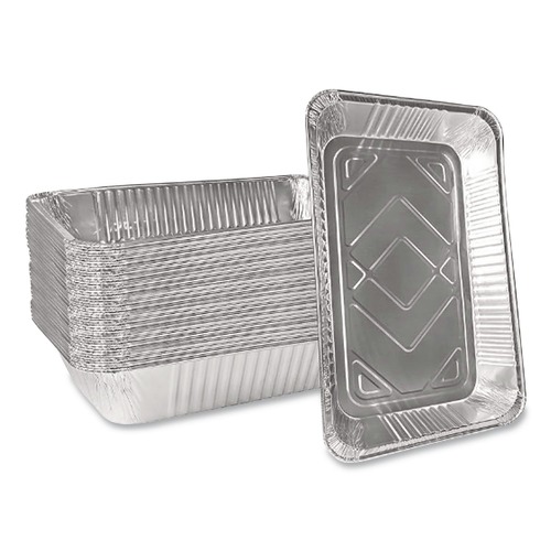 Steam Table Parts | Handi-Foil 201900 12.19 in. x 20.75 in. 60 Gauge Full-Size Deep Aluminum Steam Table Pans (50/Carton) image number 0